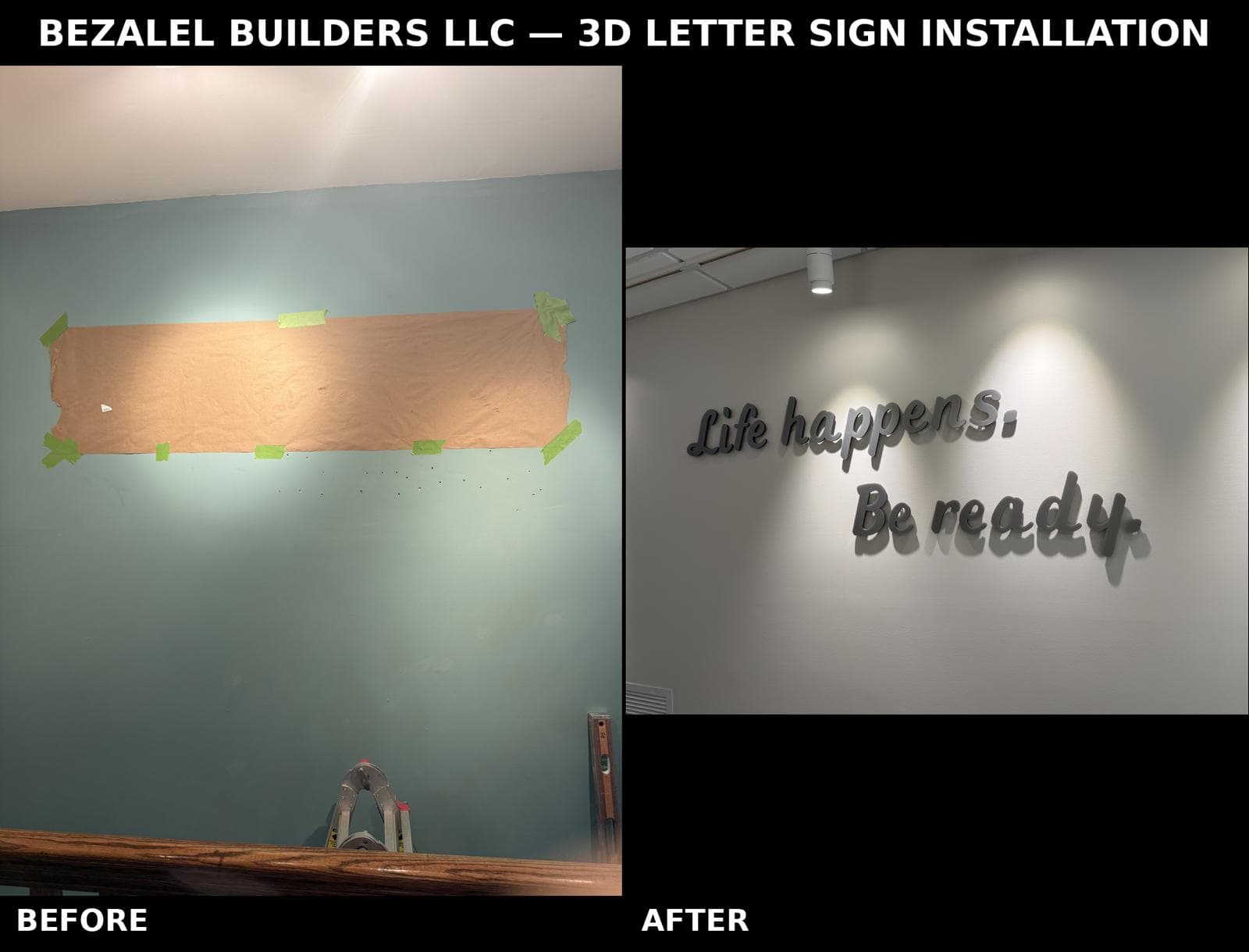 3D Letter Sign Installation