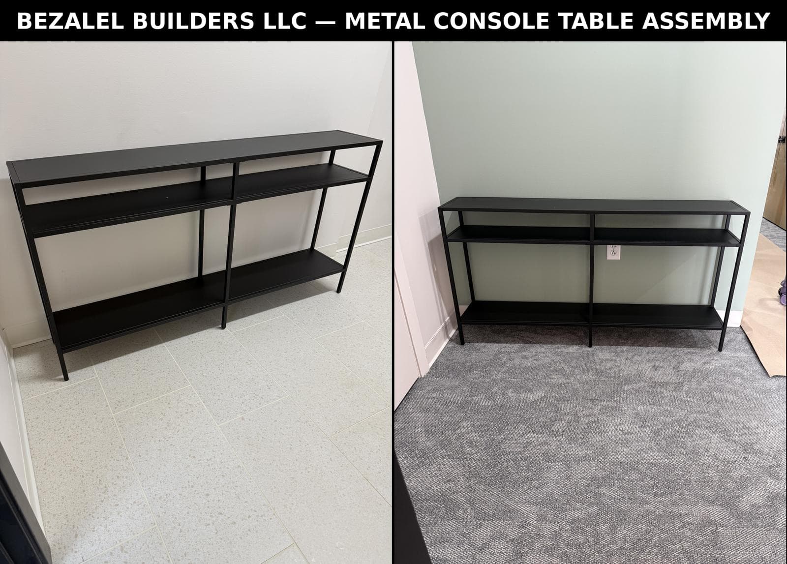 Metal Console Table Assembly