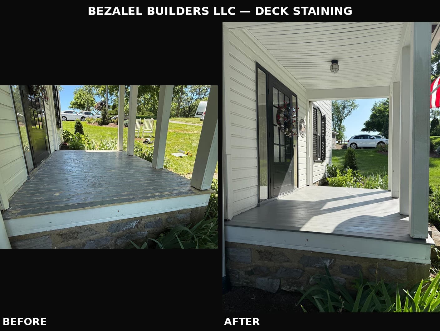Deck staining and refinishing β Bezalel Builders